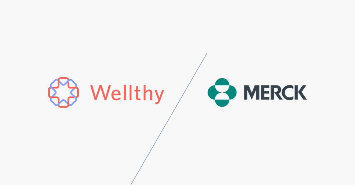 A graphic displaying the Wellthy and Merck logos.