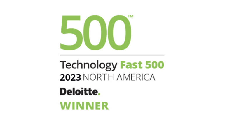 This is a logo celebrating winners of the Deloitte Technology Fast 500, with those words on it and the number 500.