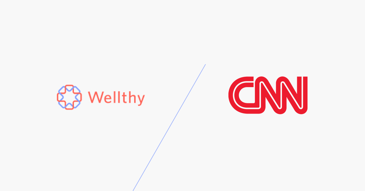 This is a copy of Wellthy's logo alongside CNN's logo, indicating coverage of Wellthy in CNN